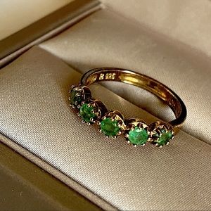 ESTATE Sale find Emerald Ring 925 Sterling Silver 14K gold plated
